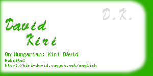 david kiri business card